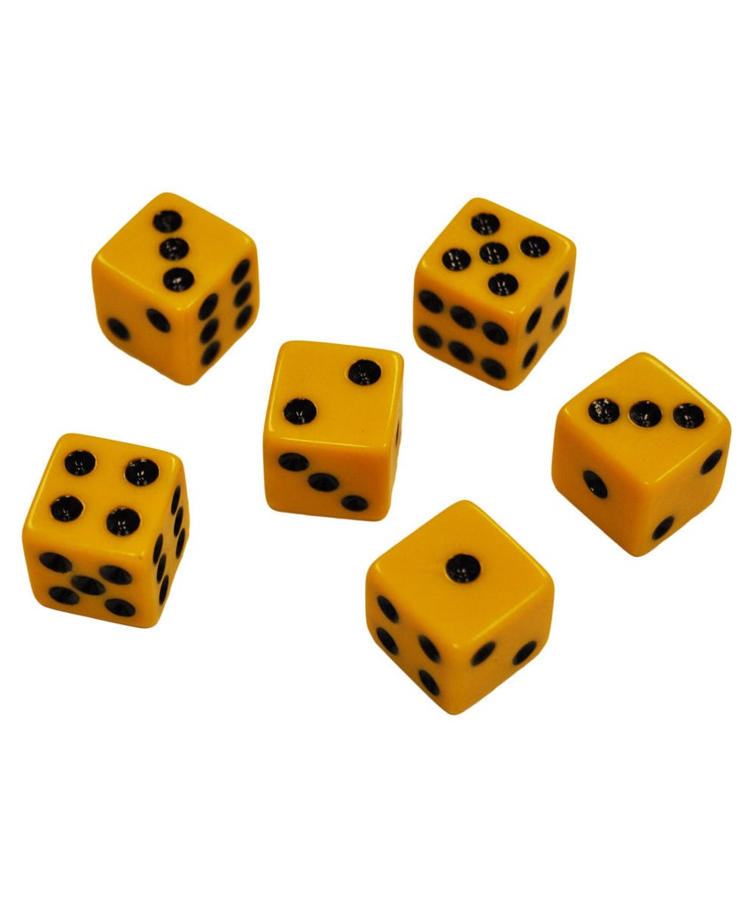 Set of 6 Mustard Yellow Dice